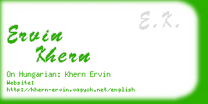 ervin khern business card